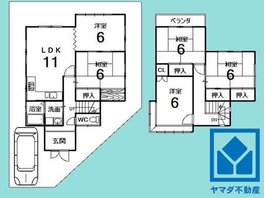 京田辺市薪茶屋前の間取り