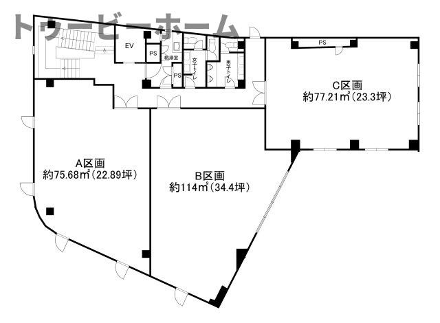 所沢市西所沢１丁目の事務所の間取り