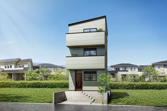 【外観パース】 | パークタウン大阪市西淀川区御幣島5丁目　新築戸建て | 【外観パース】参考間取りプランで建築した場合のイメージパースです♪※実際とは異なる場合がございます。