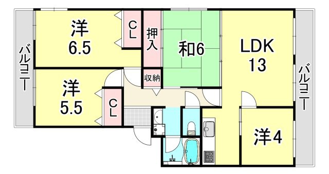 フェルザ西宮の間取り