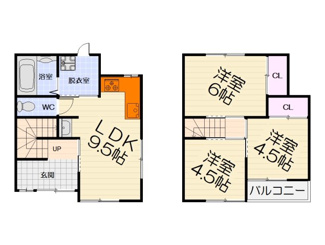 【間取り】 | 浜寺諏訪森町東2丁貸家