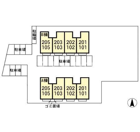 メゾンベール　Ａの区画図