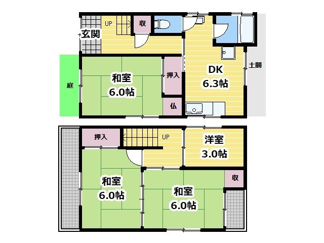 門真市上野口町戸建の間取り