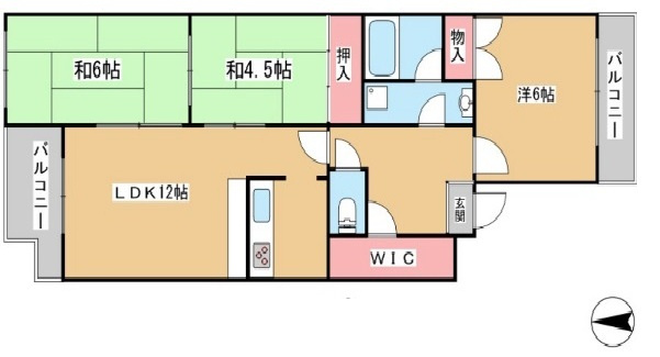 神戸市西区池上１丁目の賃貸マンションの間取り