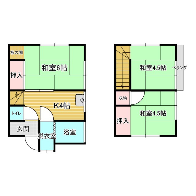 越谷市大字上間久里　古屋の間取り