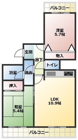 エスポア江南Ⅱの間取り