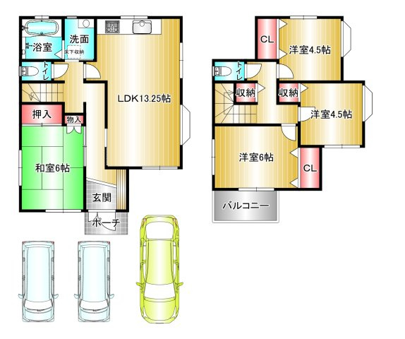 和歌山市湊　中古戸建の間取り