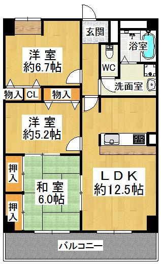 中山手シティコートの間取り|※間取りが現況と異なる場合は現況を優先します※