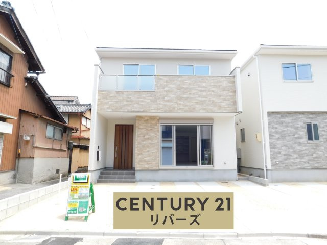 名古屋市中川区下之一色町字操出の新築一戸建の外観|☆１号棟☆　いつでも見学出来ます♪（お問合せ当日、平日、水曜、夜間でもＯＫ）　駐車らくらく並列２台ＯＫ！　収納＋カウンター付きリビング１９．７帖♪　収納豊富な間取り！　２WAYワイドバルコニー！