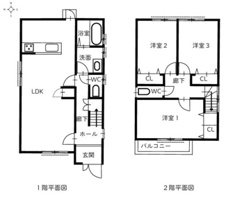 【その他】 | 建物参考プラン：間取り3LDK、木造2階建、建物面積延91.46平米（1F48.8平米、2F42.66平米)