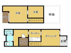 長尾元町　サウナ付き貸家の間取り