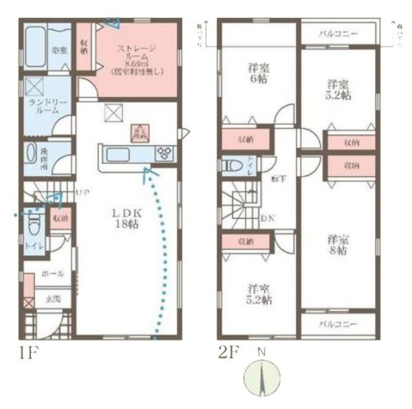 リーブルガーデン平松 ２号棟 ／新築一戸建の間取り