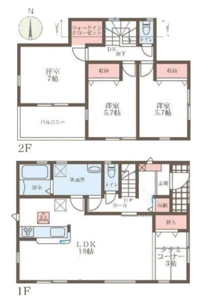 リーブルガーデン平松 ５号棟 ／新築一戸建の間取り