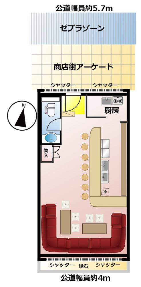 阪急夙川サンらいふ　西宮市西田町貸店舗の間取り