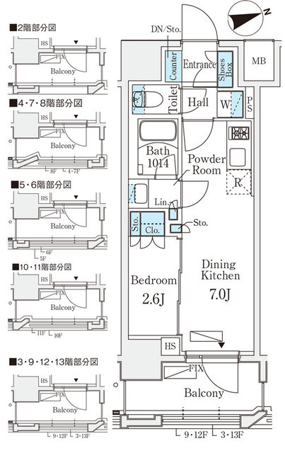 リビオメゾン御茶ノ水EASTの間取り|1DK