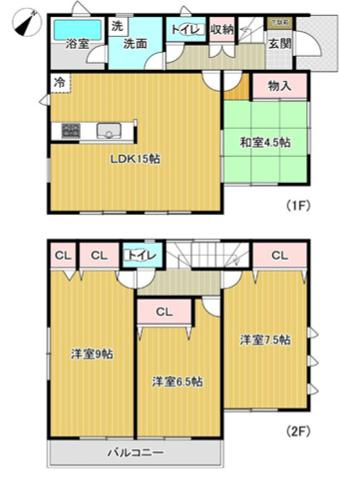八王子市　川町　中古戸建ての間取り|～全室南東向きで陽当たり良好　収納も豊富です～