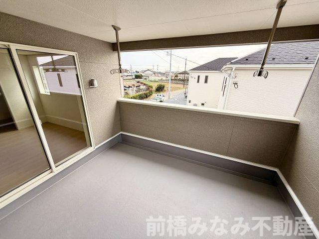 【新築】前橋市堀之下町第1　１号棟(全４棟)　クレイドルガーデン　新築建売分譲のバルコニー|落ち着いた時間を過ごせるバルコニーです