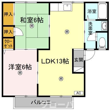 セジュールKEI Ａ／Ｂ棟 Aの間取り