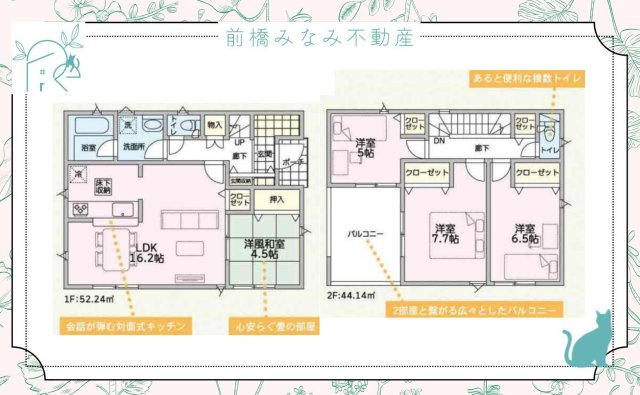【新築】前橋市堀之下町第1　２号棟(全４棟)　クレイドルガーデン　新築建売分譲の間取り