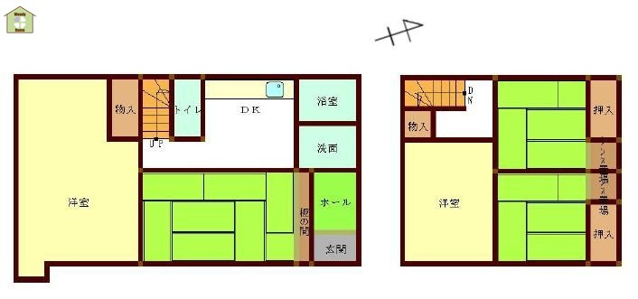 川口市木曽呂　中古一戸建ての間取り