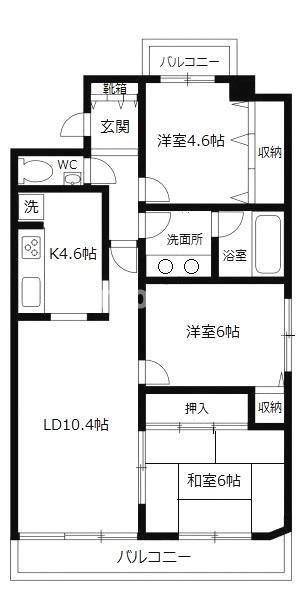 グランヴィラージュ逆瀬川 の間取り