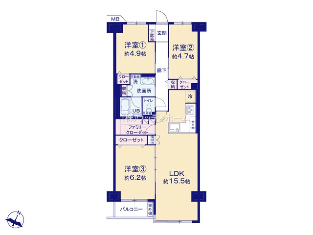 ハイツ越谷　中古マンションの間取り