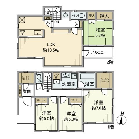 新吉田東戸建の間取り