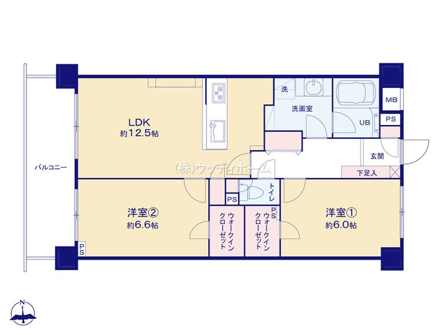 ドメイン越谷ツインヒルズ　中古マンションの間取り