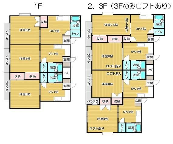 松山市祝谷３丁目の一棟マンションの間取り