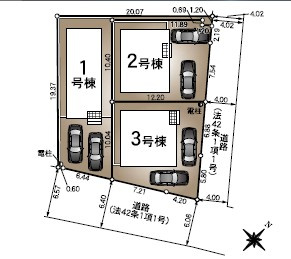 三木市緑が丘町本町第2－１号棟の区画図
