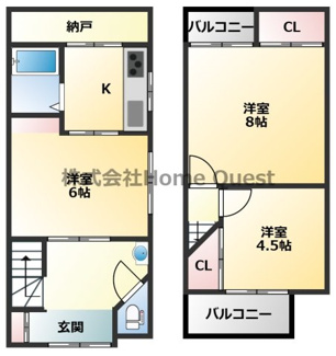 【間取り】 | 八尾木1丁目貸家
