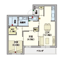 （シニア限定）ベル　フルールの間取り|シニアに優しい充実した設備
