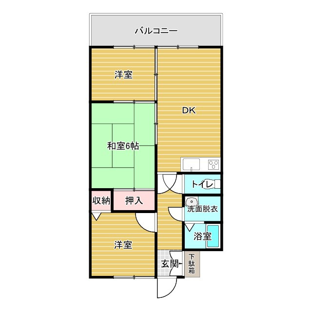 潮来市ネオシティ潮来中古マンションの間取り
