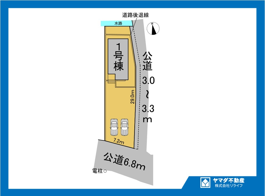 クワイエ　一宮市萩原町中島　全１区画分譲の区画図|■区画図
■YAMADA電機の　ヤマダ不動産　株式会社リライフ　
いつでもお問合わせ下さい。