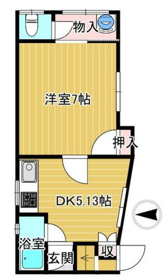 北平野南の町アパートの間取り