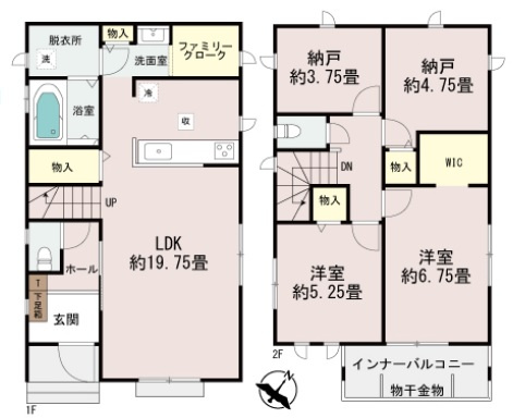 うるま市江洲（全10棟）H号棟の間取り|H号棟　