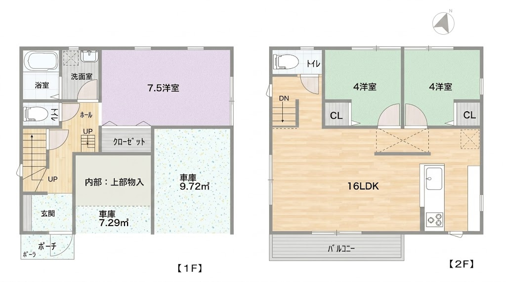 「JR旭駅まで1分！」高知市旭駅前町　新築一戸建ての間取り
