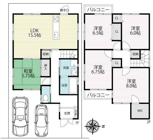 室内丁寧にお使いの美宅◆５ＬＤＫ＋ＷＩＣ付き◆駐車２台可能◆伏見区久我西出町の間取り