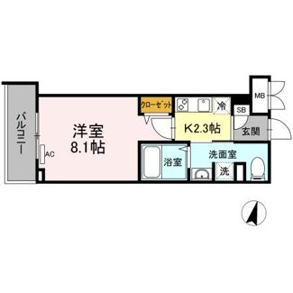 【間取り】 | オリヴィエ宝町 | 1K