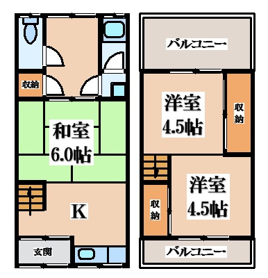 【間取り】 | 河合４丁目貸家