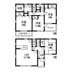【間取り】 | 下中村4丁目貸家
