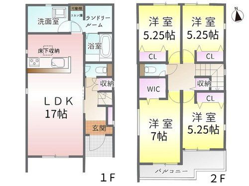 春日井市気噴町北(全2棟)の間取り
