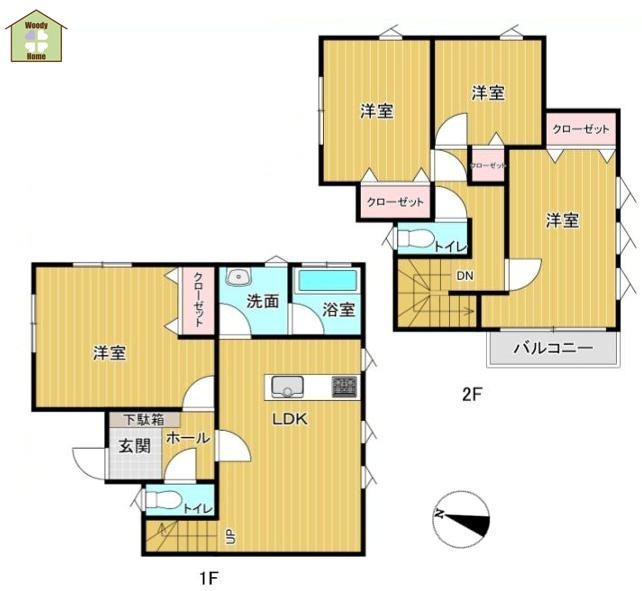 春日部市米島　中古一戸建ての間取り