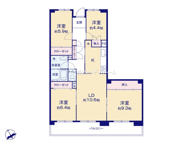 せんげん台パークタウン1番街　中古マンションの間取り