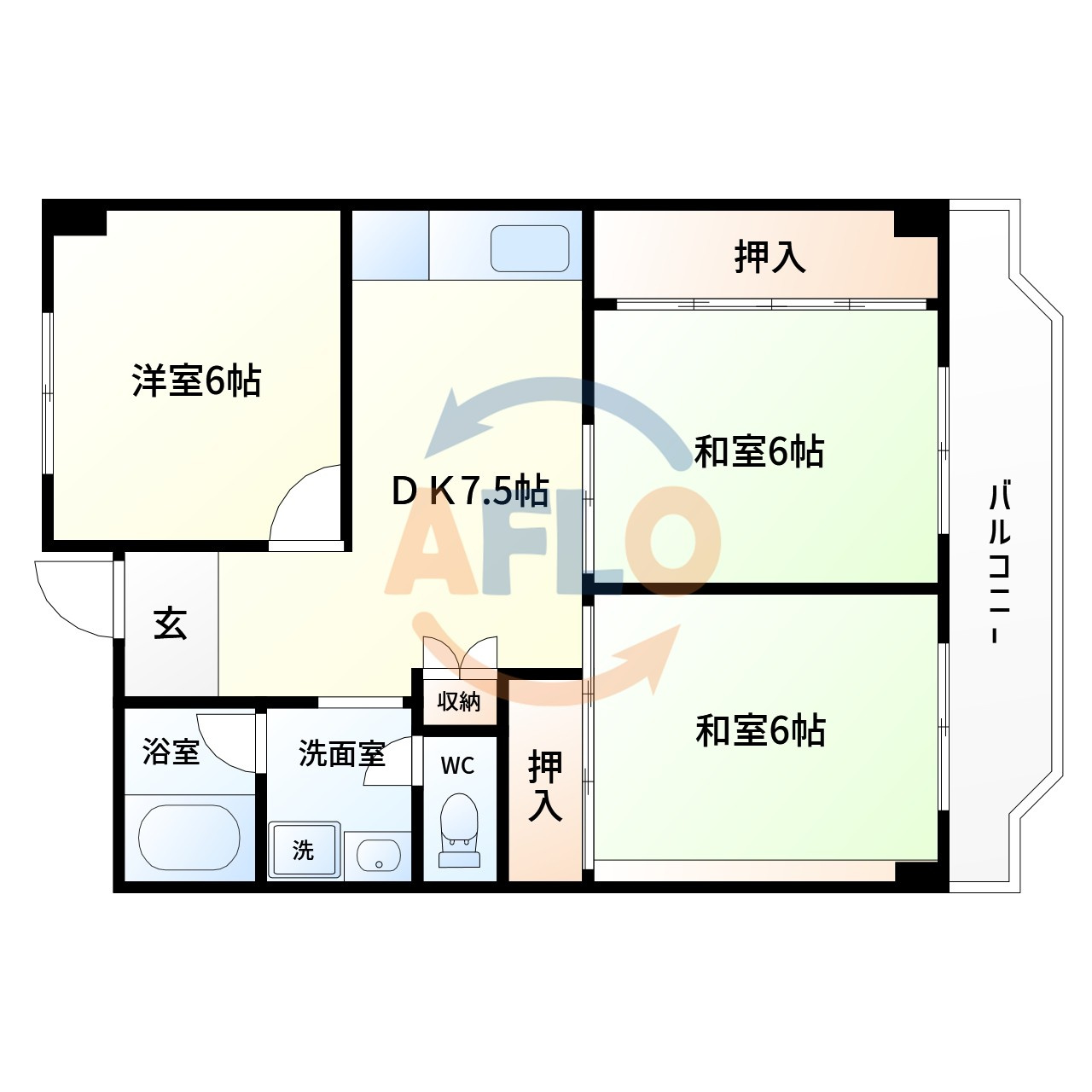 メゾンロイヤルの間取り|メゾンロイヤル　間取り