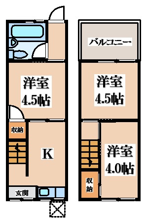 【間取り】 | 田井城１丁目貸家