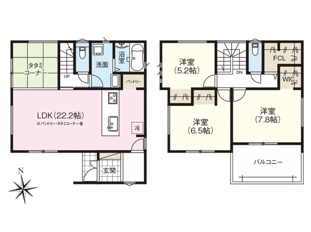 春日井市高座台第1(全2棟)の間取り