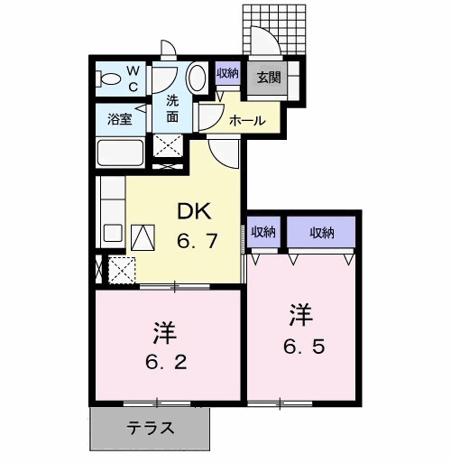 ハイム高岡　Ⅲの間取り|間取図