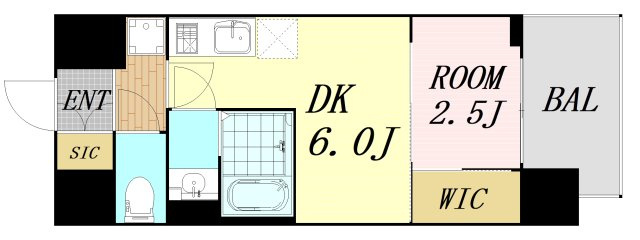プレリスNEO大阪十三エルヴィオン　仲介手数料無料の間取り