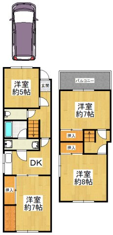 【間取り】 | 山中田貸家